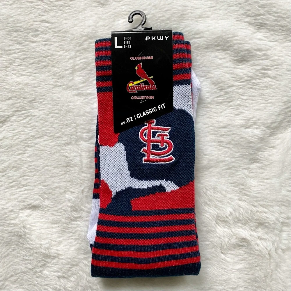 PKWY Men’s St. Louis Cardinals Camo Crew Dress Socks Size Large